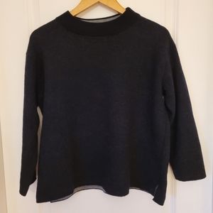 Muji navy blue wool sweater